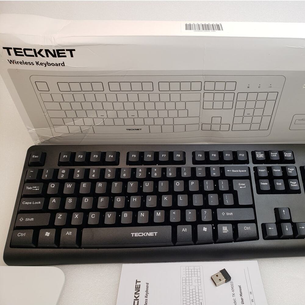 TECKNET Full-Size Wireless Keyboard (Model: TK-KM003 / Black)